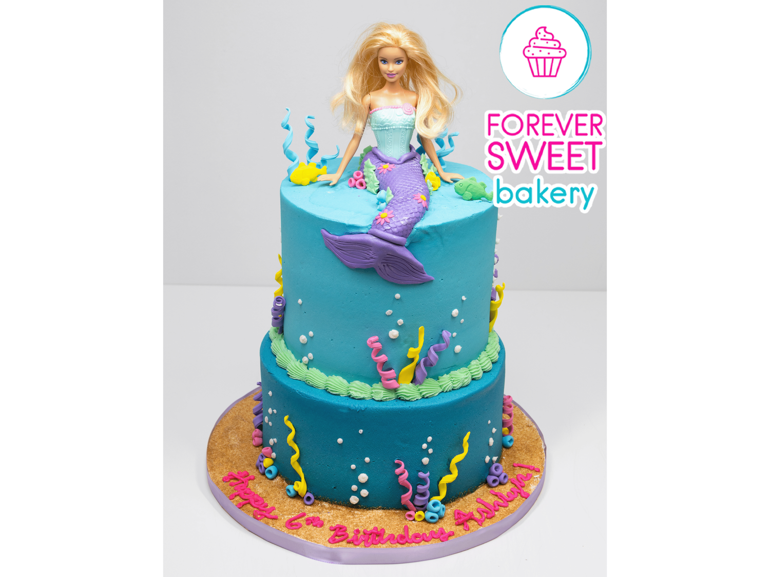 2 Tier Barbie Mermaid Under the Sea Cake