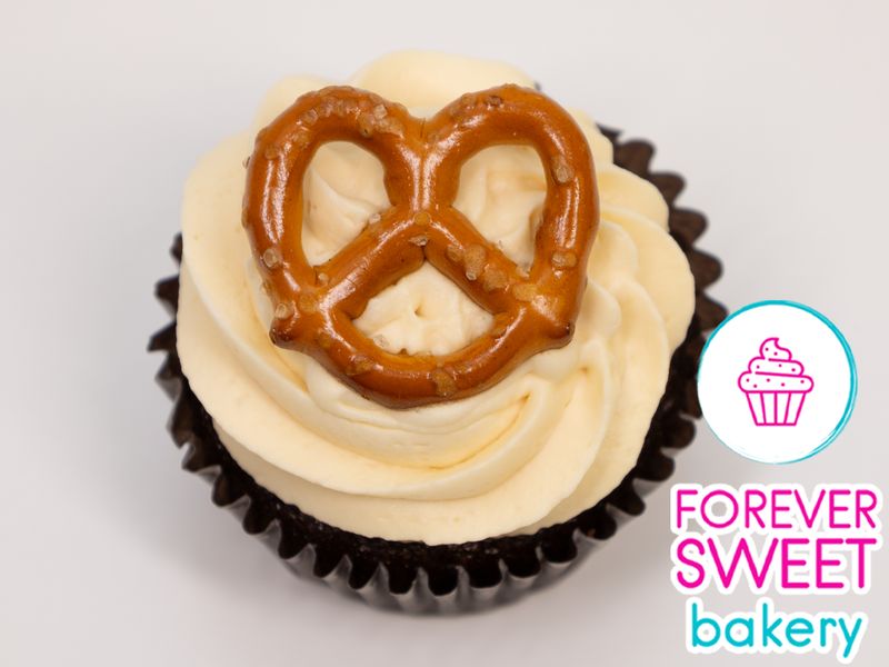 Chocolate Caramel Salted Pretzel Cupcake