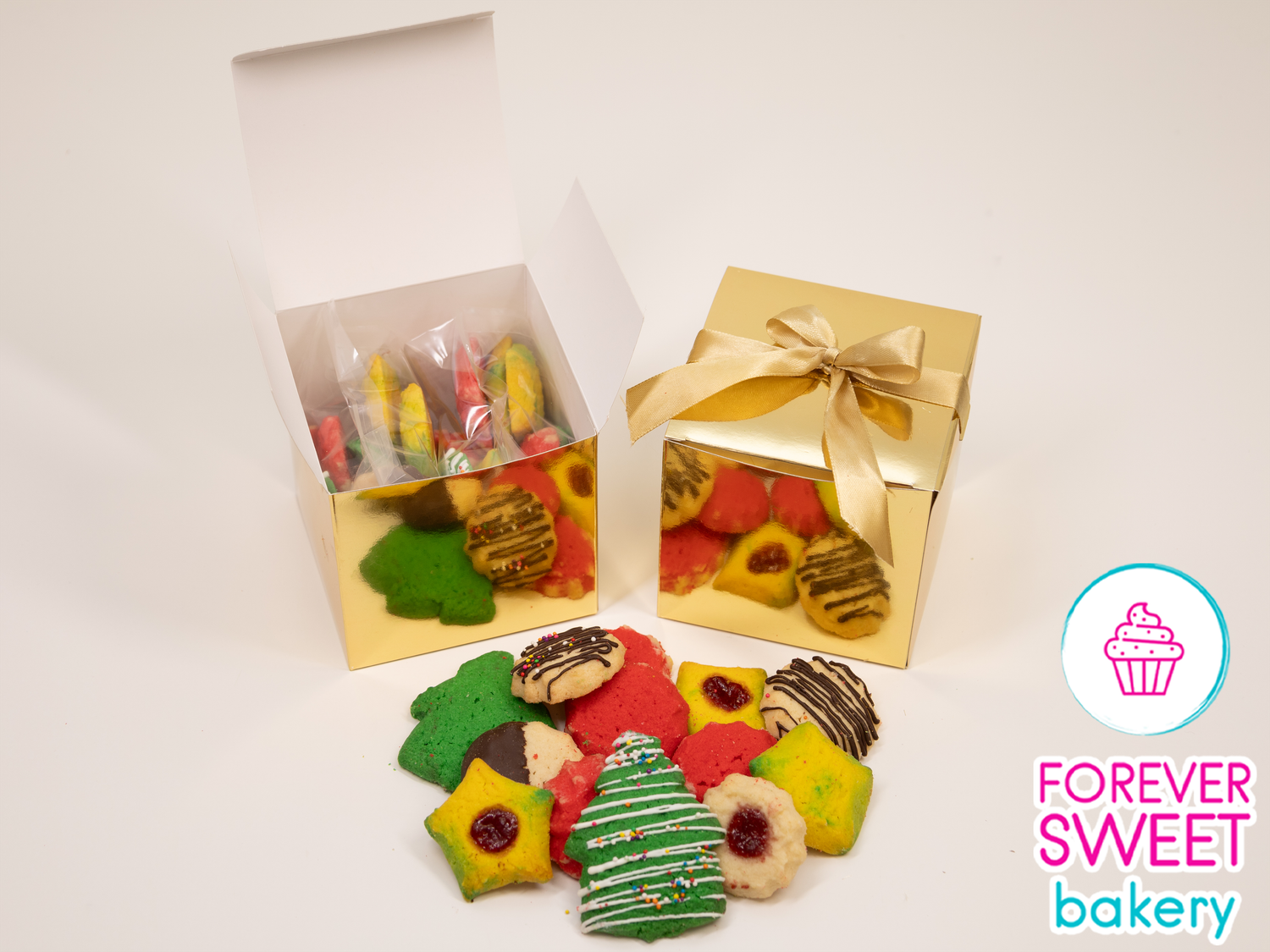 Golden Box Christmas Theme Butter Cookies
