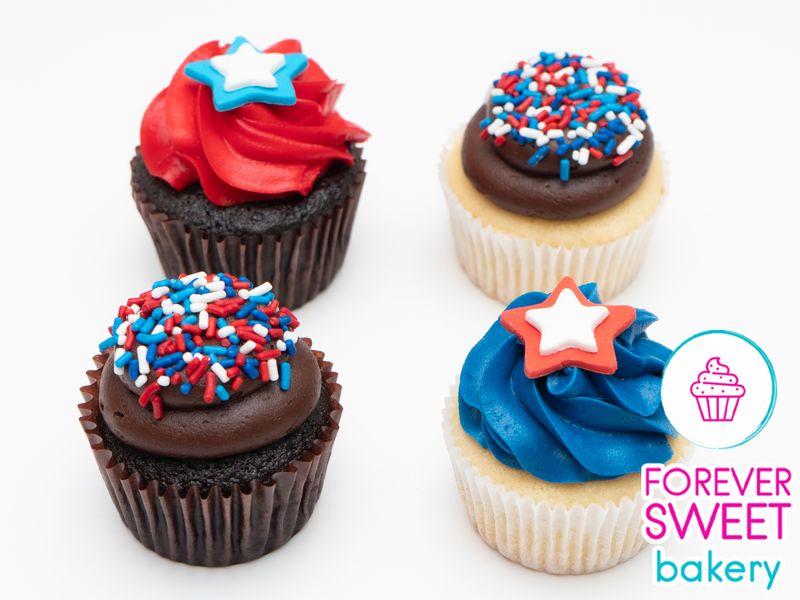 Fourth of July 4 Pack of Cupcakes