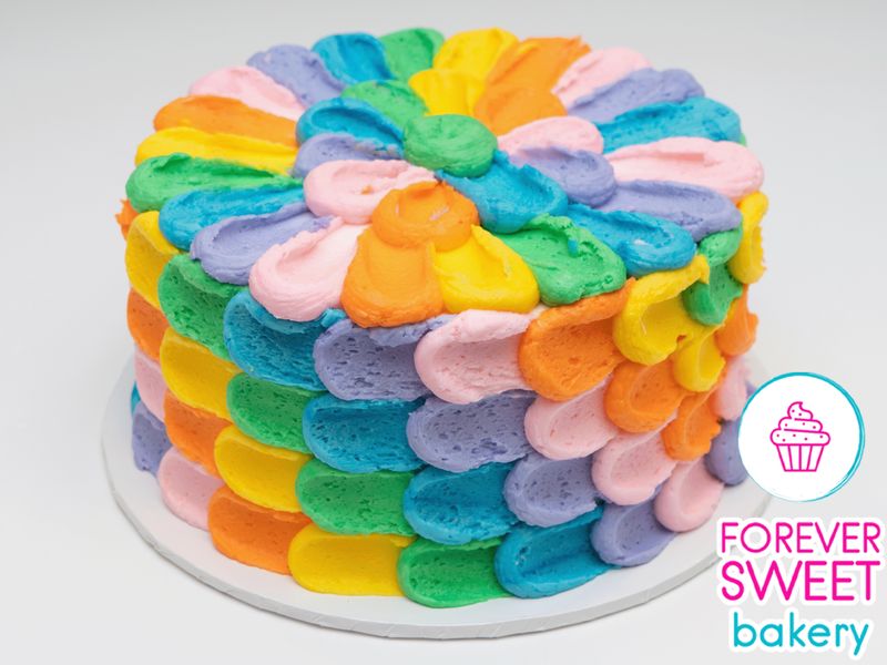 Rainbow Petal Cake