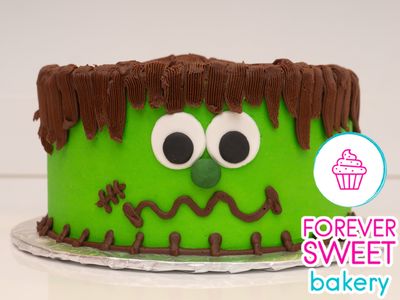 Green Monster Face Cake