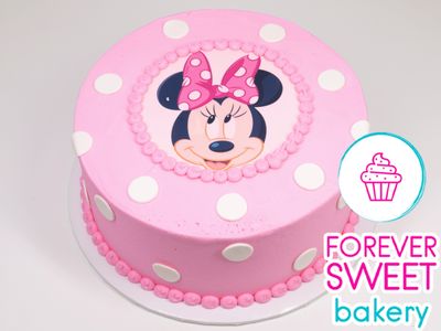 Minnie Mouse Image Dot Cake