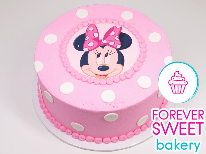 Minnie Mouse Image Dot Cake