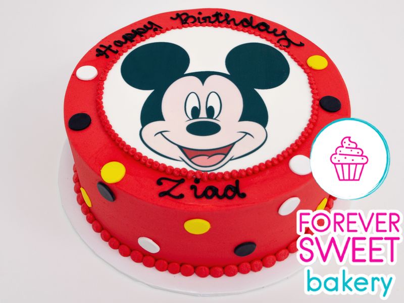 Mickey Mouse Image Dot Cake