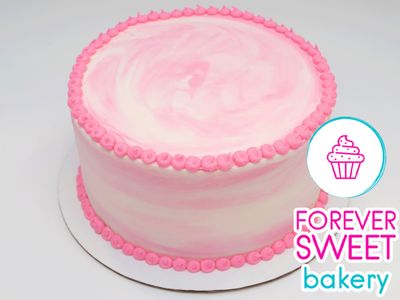 Pink on White Swirl Cake