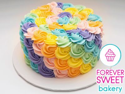Rainbow Rosette Cake