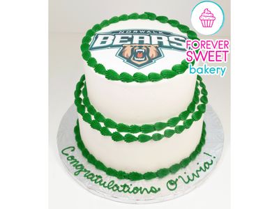 2 Tier Graduation Image Logo Cake