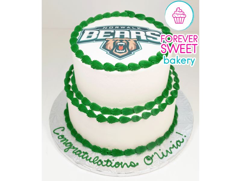 2 Tier Graduation Image Logo Cake