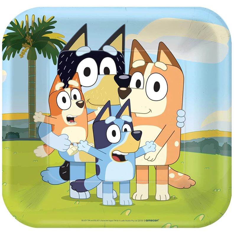 Bluey Square 9 in Party Plates - 8ct