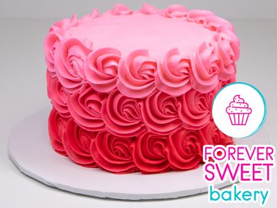 Pink Ombre Rosette Cake