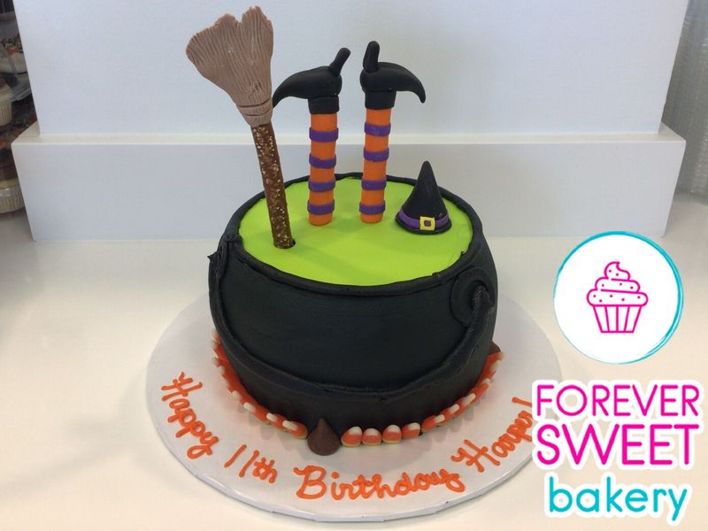 Witch in the Cauldron Cake