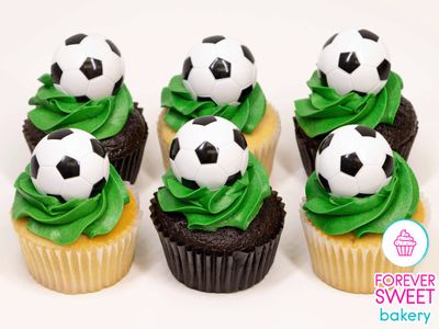 Soccer Ball Ring Cupcakes