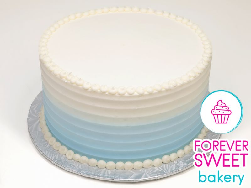 Blue Ombre Ridged Cake