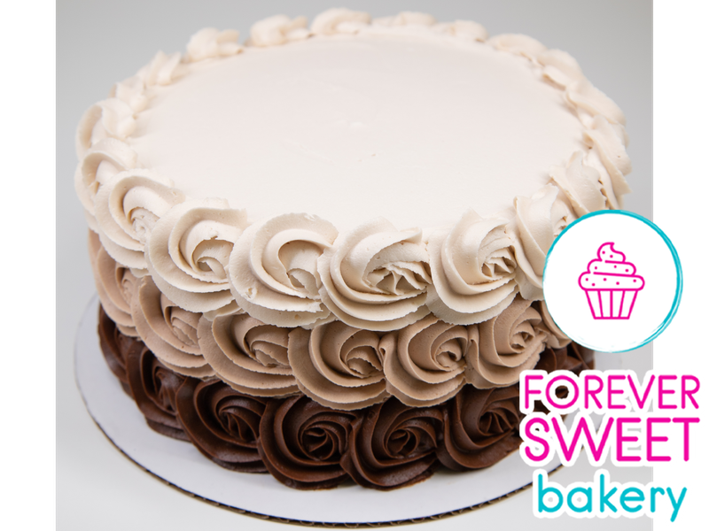 Chocolate Ombre Rosette Cake