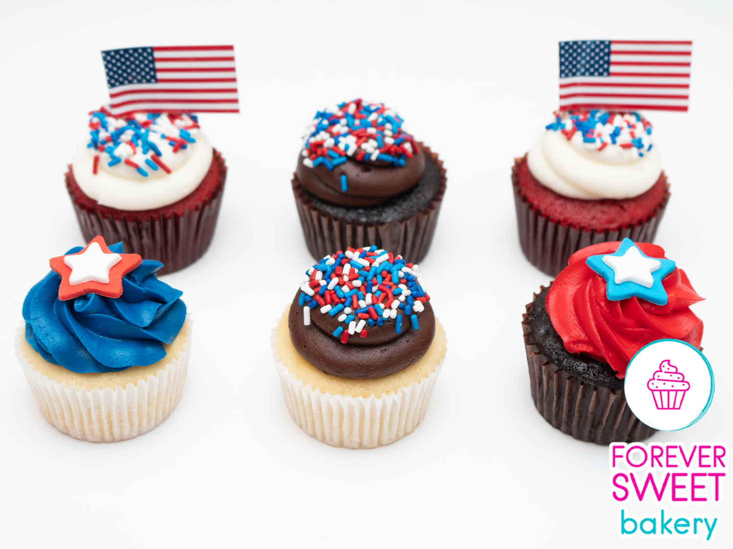 Fourth of July 6 Pack Cupcakes Fourth of July 6 Pack Cupcakes