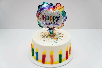 Happy Birthday Balloon &amp; Candle Cake​