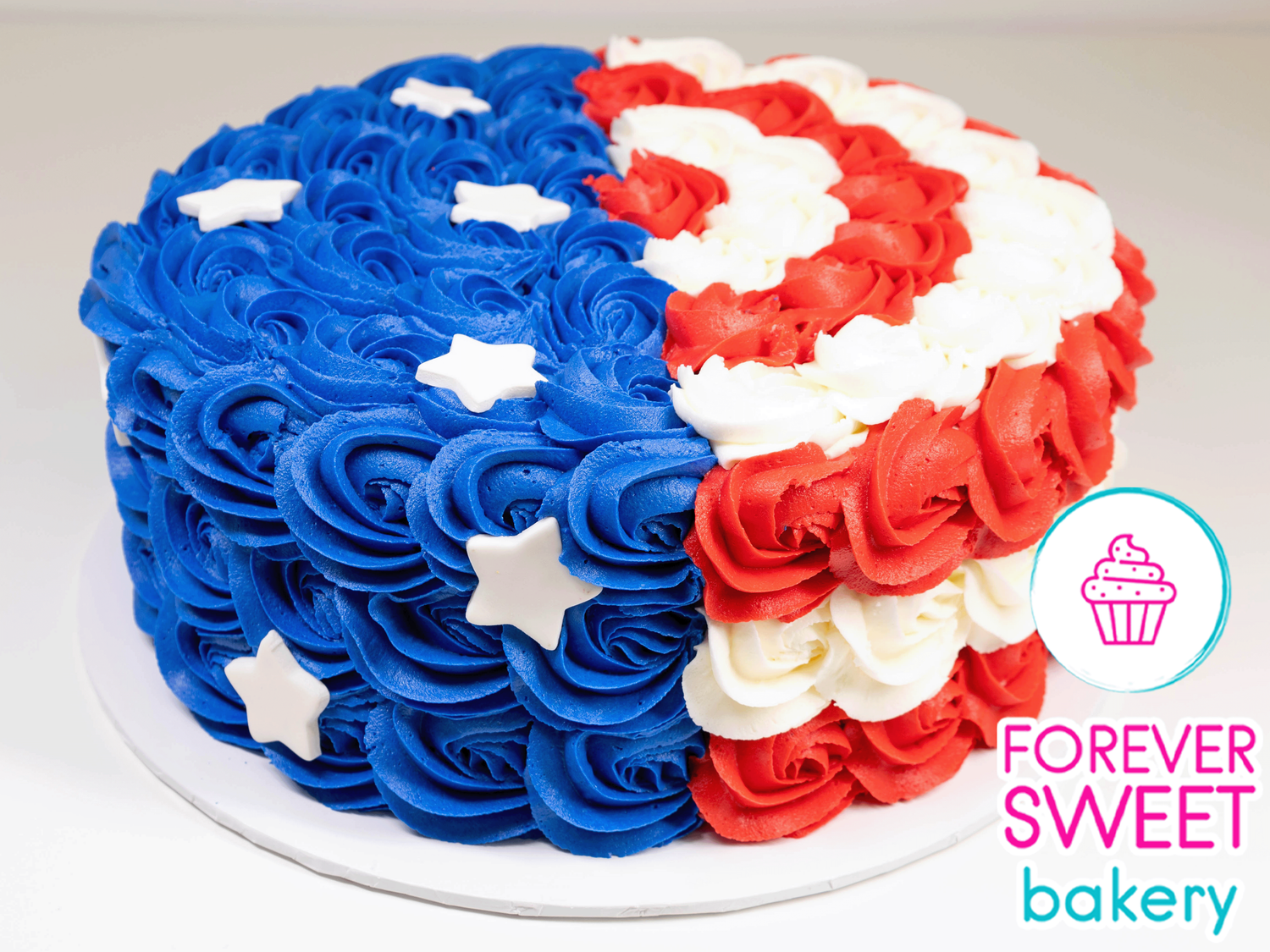 Stars &amp; Stripes Rosette Cake