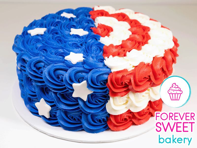 Stars &amp; Stripes Rosette Cake