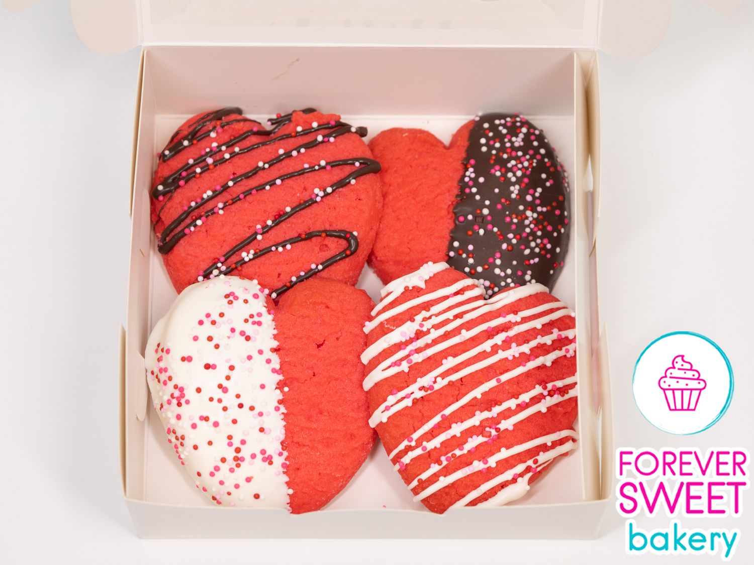 Valentine Heart Butter Cookies Box with Window
