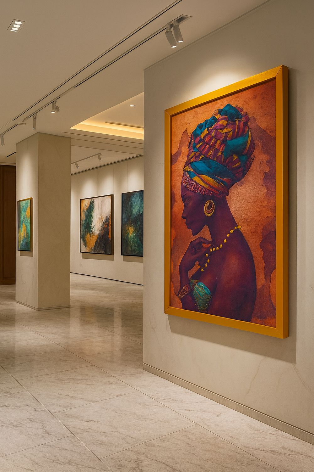 AFRICAN QUEEN LUXURY CRYSTAL PROCLAIN PAINTING