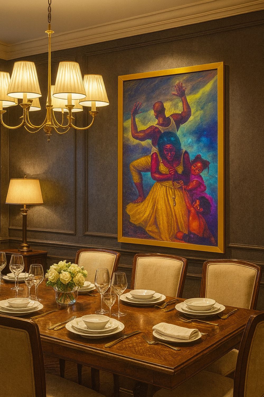 BEHIND EVERY GREAT MAN CRYSTAL PROCLAIN PAINTING