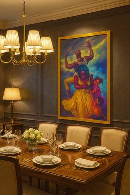 BEHIND EVERY GREAT MAN CRYSTAL PROCLAIN PAINTING