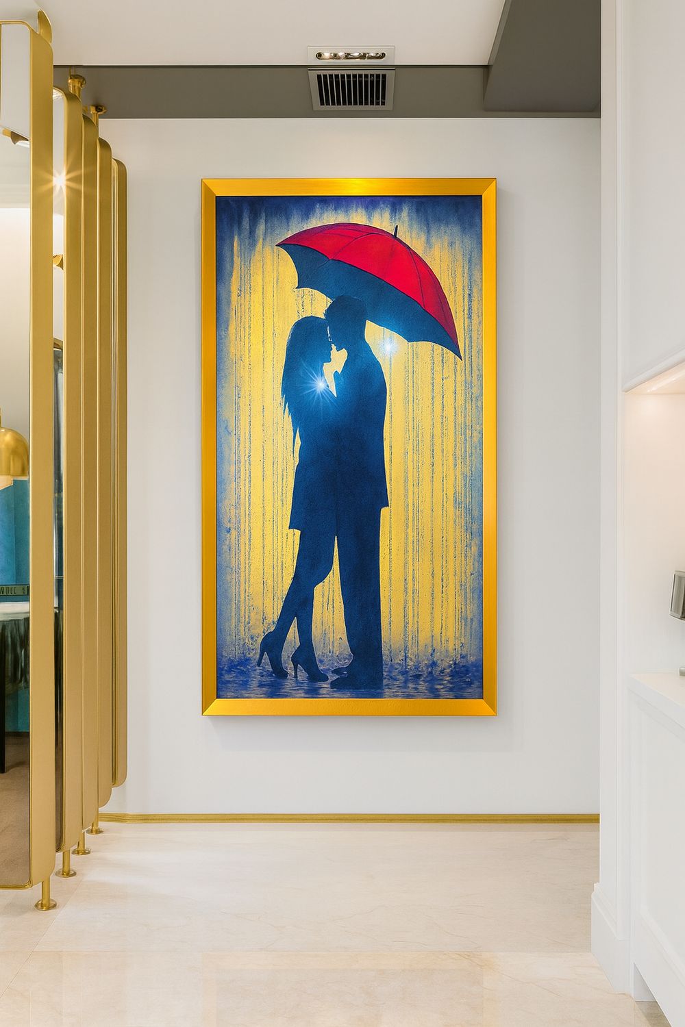 COUPLE LOVE LUXURY CRYSTAL PROCLAIN PAINTING