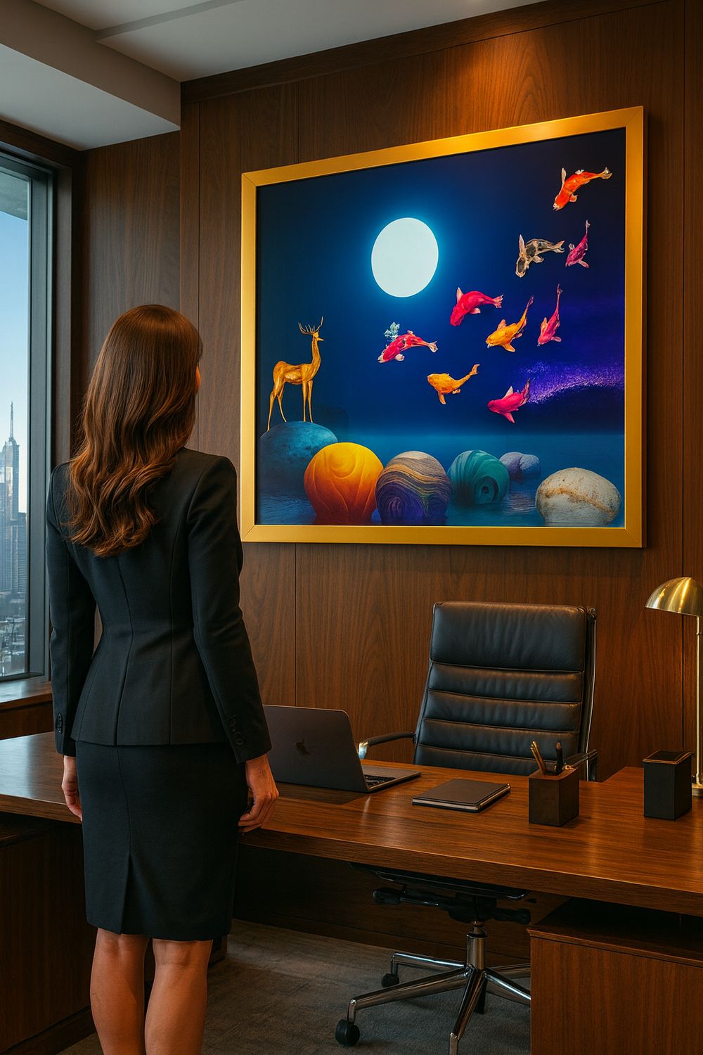 NATURE FISH CRYSTAL PROCLAIN PAINTING