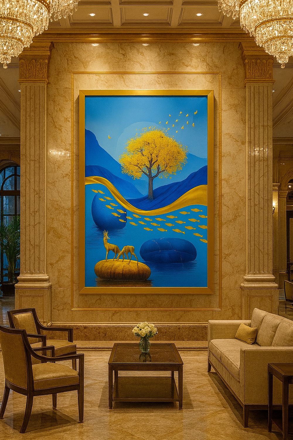 NATURE TREE LUXURY CRYSTAL PROCLAIN PAINTING