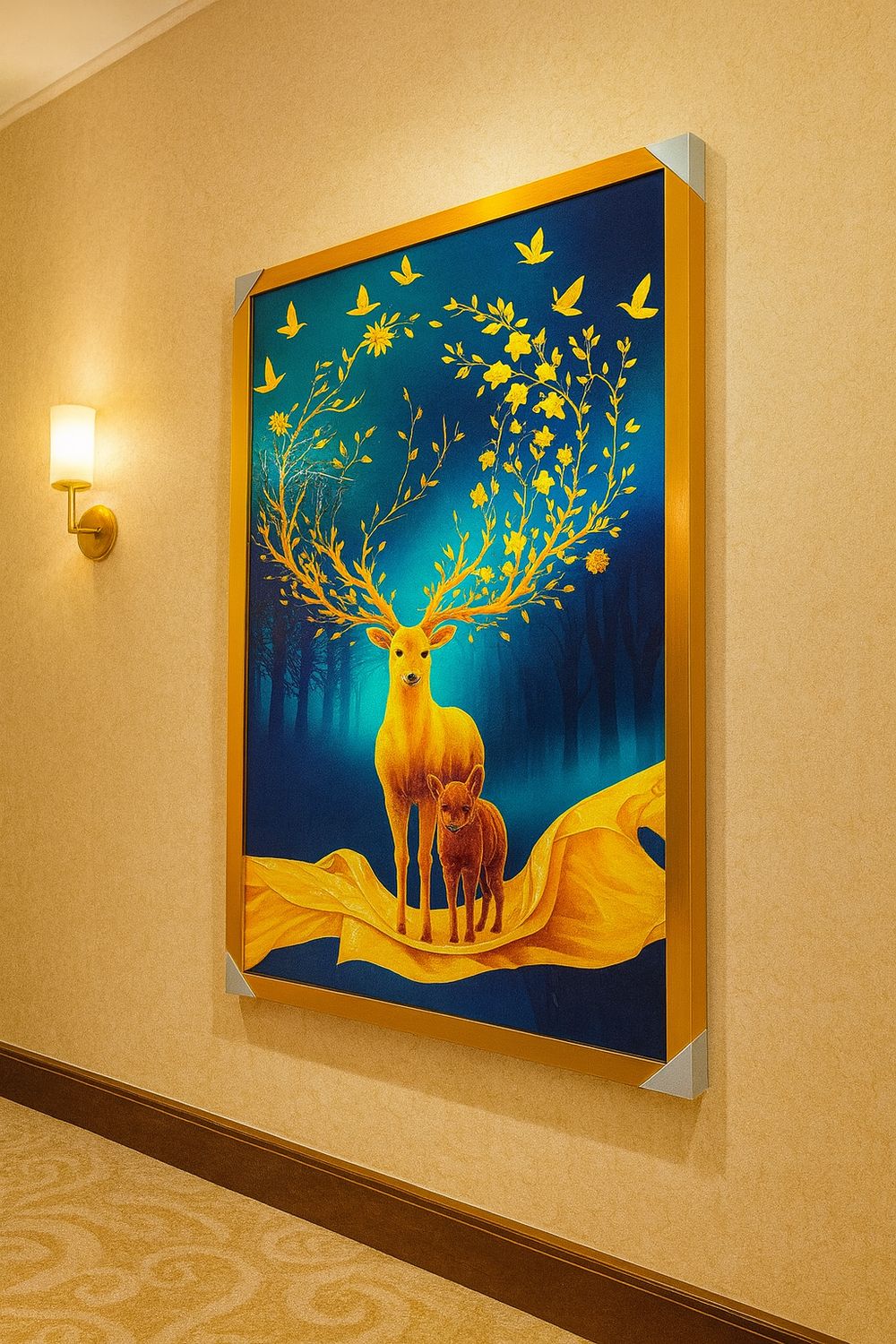 NATURE ANTELOPE CRYSTAL PROCLAIN PAINTING