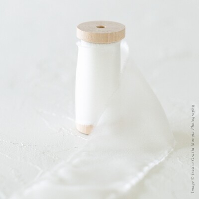White | Classic Silk Ribbon | 100% Silk
