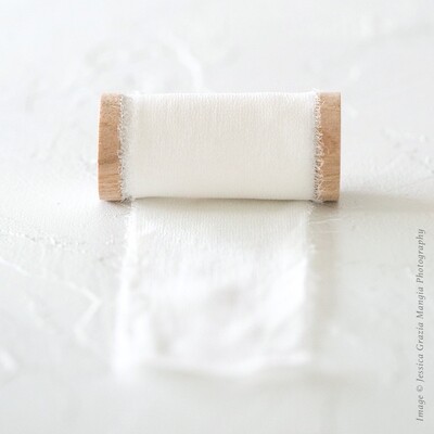 Pearl | Sheer Silk Ribbon | 100% Silk Chiffon