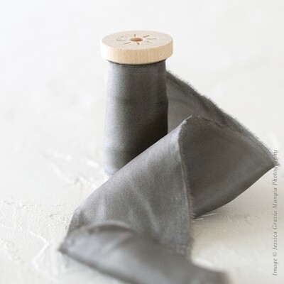Stone Gray | Classic Silk Ribbon | 100% Silk