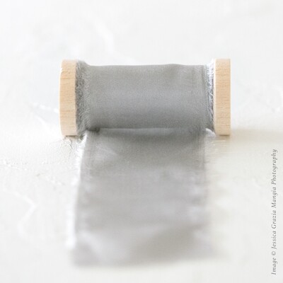 Silver | Classic Silk Ribbon | 100% Silk