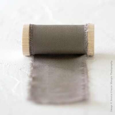 Ash Grey | Luxe Silk Ribbon | 100% Silk