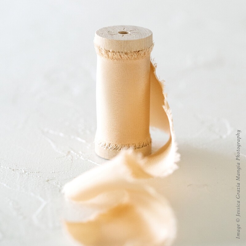 Apricot Crepe | Luxe Silk Ribbon | 100% Silk