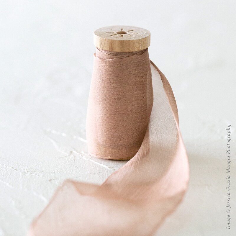 Rouge | Crinkle Silk Ribbon | 100% Silk Chiffon
