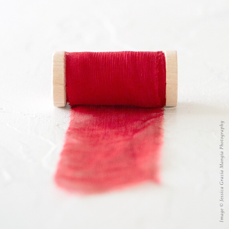 Lipstick | Crinkle Silk Ribbon | 100% Silk Chiffon