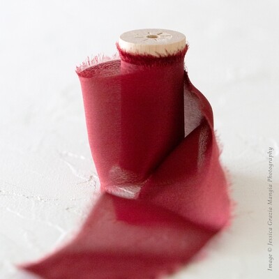 Red Garnet | Luxe Silk Ribbon | 100% Silk