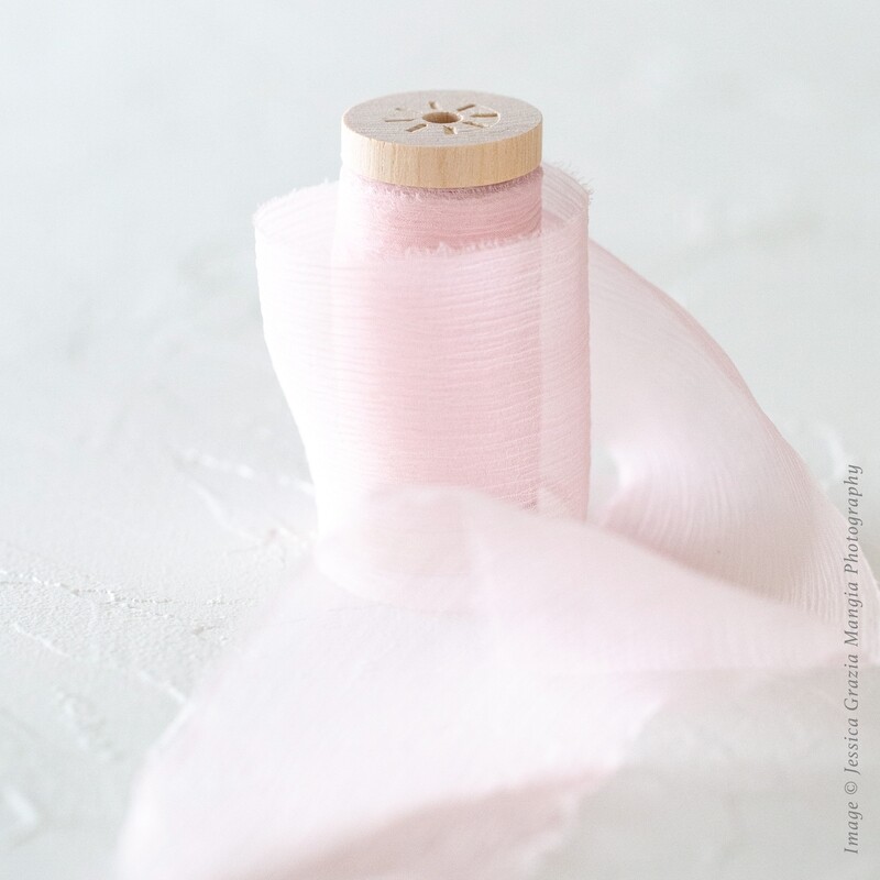 Cotton Candy | Crinkle Silk Ribbon | 100% Silk Chiffon