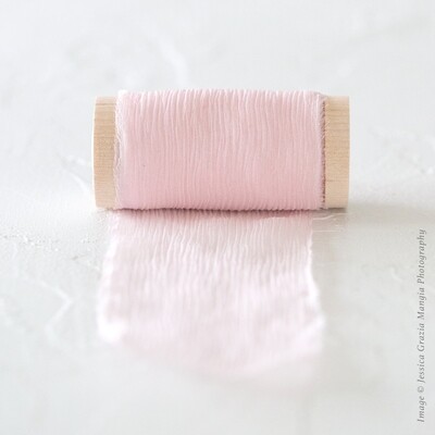 Cotton Candy | Crinkle Silk Ribbon | 100% Silk Chiffon