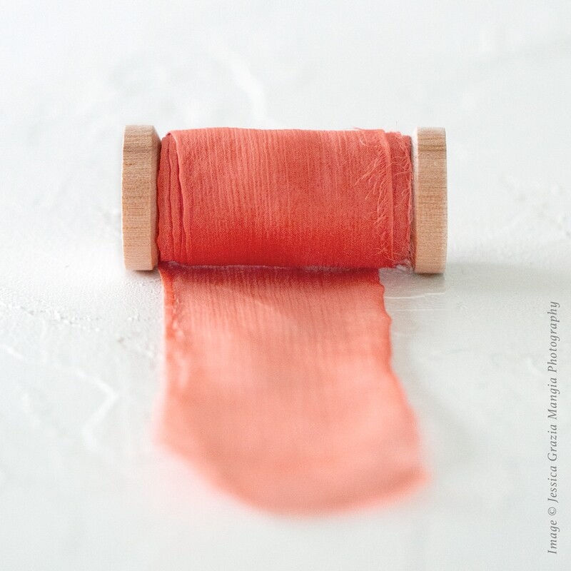 Sunset | Crinkle Silk Ribbon | 100% Silk Chiffon