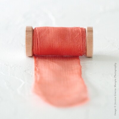 Sunset | Crinkle Silk Ribbon | 100% Silk Chiffon