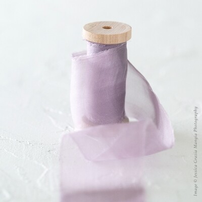 Sheer Amethyst | Sheer Silk Ribbon | 100% Silk Chiffon