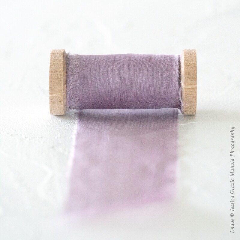 Sheer Amethyst | Sheer Silk Ribbon | 100% Silk Chiffon