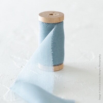 Something Blue | Sheer Silk Ribbon | 100% Silk Chiffon