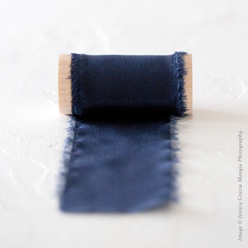 Navy | Luxe Silk Ribbon | 100% Silk