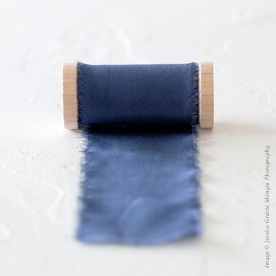 Steel Blue | Luxe Silk Ribbon | 100% Silk