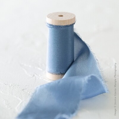 French Blue | Luxe Silk Ribbon | 100% Silk